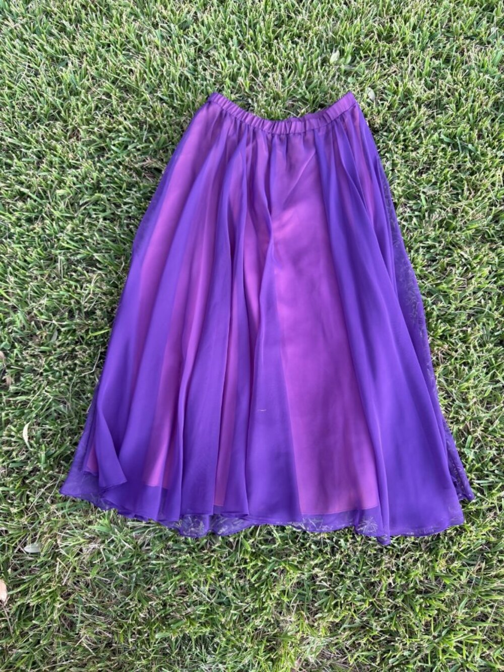 No brand Vintage chiffon circle skirt purple color flowy lightweight size 12